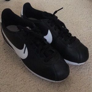 Black and White Cortez Basic Nike Shoes